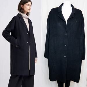 THE ARRIVALS Kahn City Black Wool and Cashmere Blend Cocoon Coat NWT SIZE XL